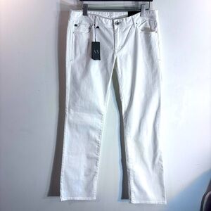 A/X Armani Exchange Sz 12R White Jeans Straight Low Rise NEW WITH TAGS